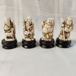 Vintage 1980s Set of 4 Chinese Gods/Wise Men Figurines